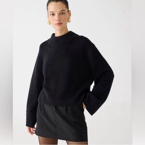 J.CREW Size XL Chunky Crewneck Sweater Black Supersoft Yarn